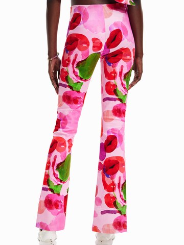 Flared Pantaloni 'SUGAR-LACROIX' di Desigual in rosso