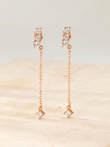 Hey Happiness - Pendientes 'Crystal Bar Dangle' en oro