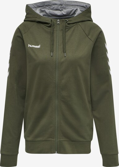 Hummel Sweatjacke in dunkelgrün / weiß, Produktansicht