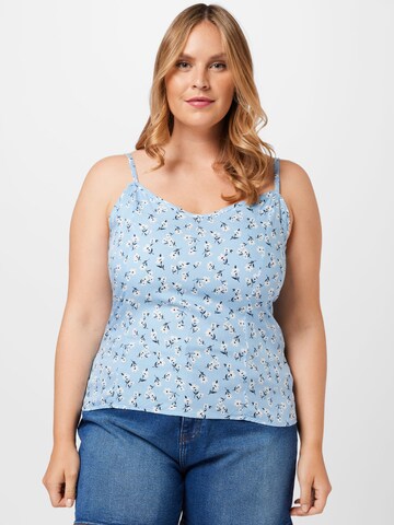 Trendyol Curve Top in Blauw: voorkant