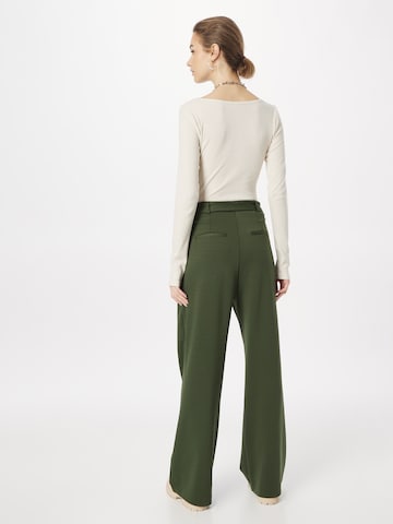 ICHI Loose fit Pleat-Front Pants 'MONSE' in Green