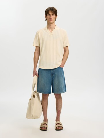 SELECTED - Camiseta en beige