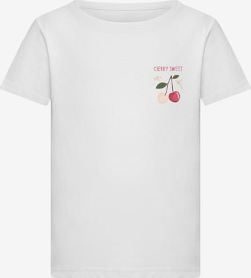 Merchcode T-Shirt 'Cherry Sweet' in Weiß: Vorderseite