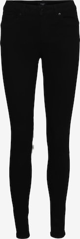 Vero Moda Tall Slimfit Jeans 'ALIA' in Zwart: voorkant