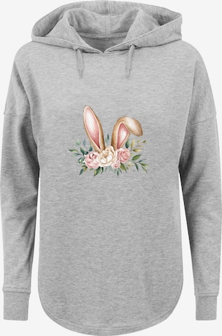 F4NT4STIC Sweatshirt 'Blumen Osterhasen Ohren Dekor' in Grey: front