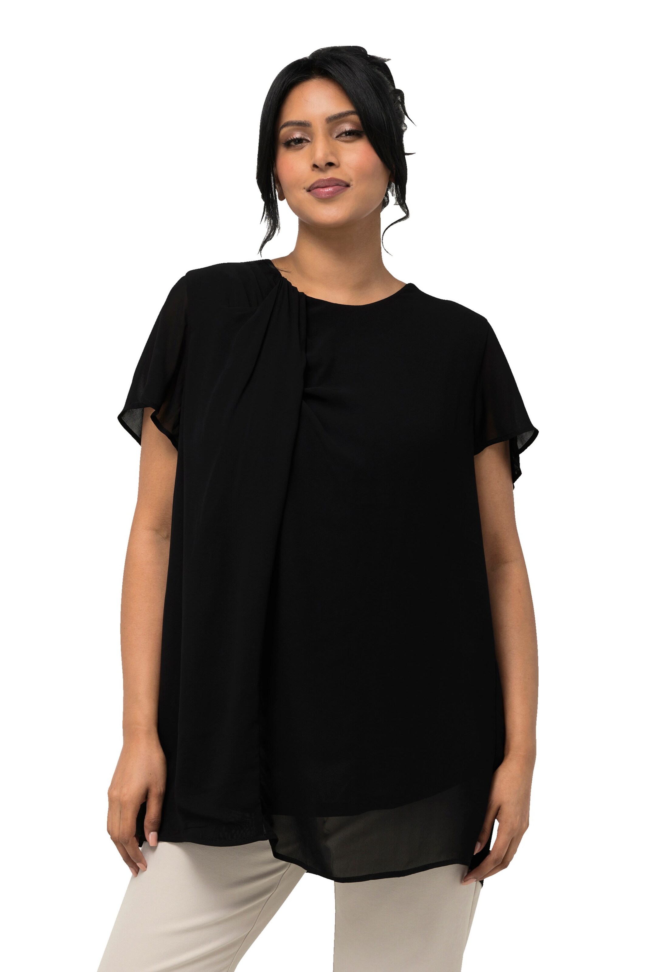 Ulla Popken Bluse in Schwarz: Vorderseite