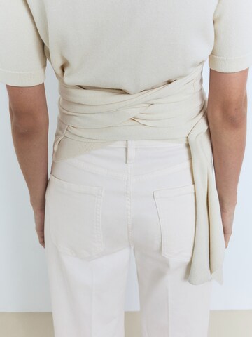 Wide Leg Jean à pince 'BEA' MANGO en blanc