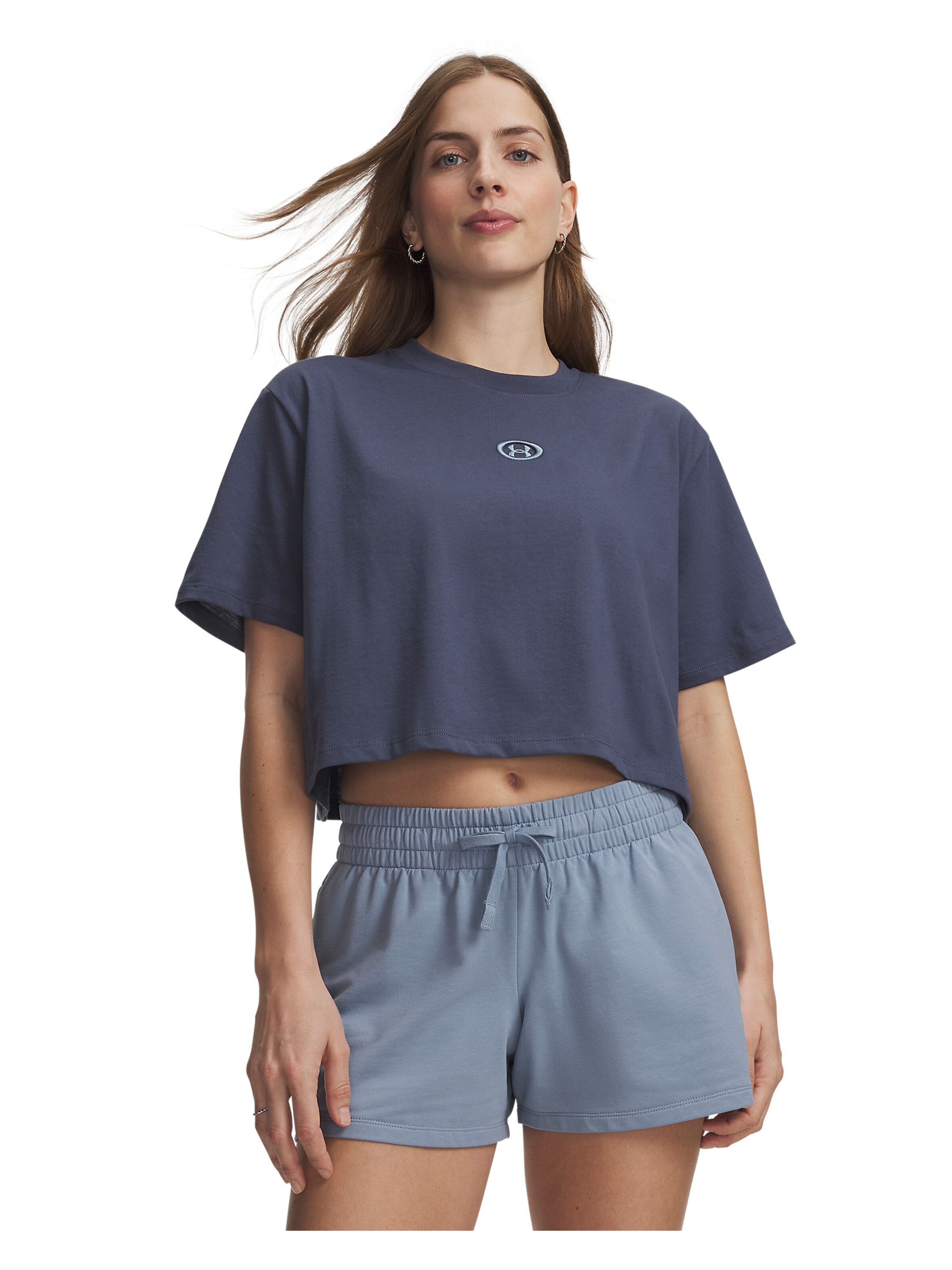 UNDER ARMOUR Functioneel shirt 'Center' in Grijs: voorkant