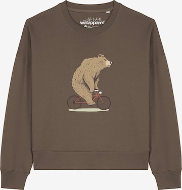 Watapparel Sweatshirt 'Fahrradbär ' in Braun: Vorderseite