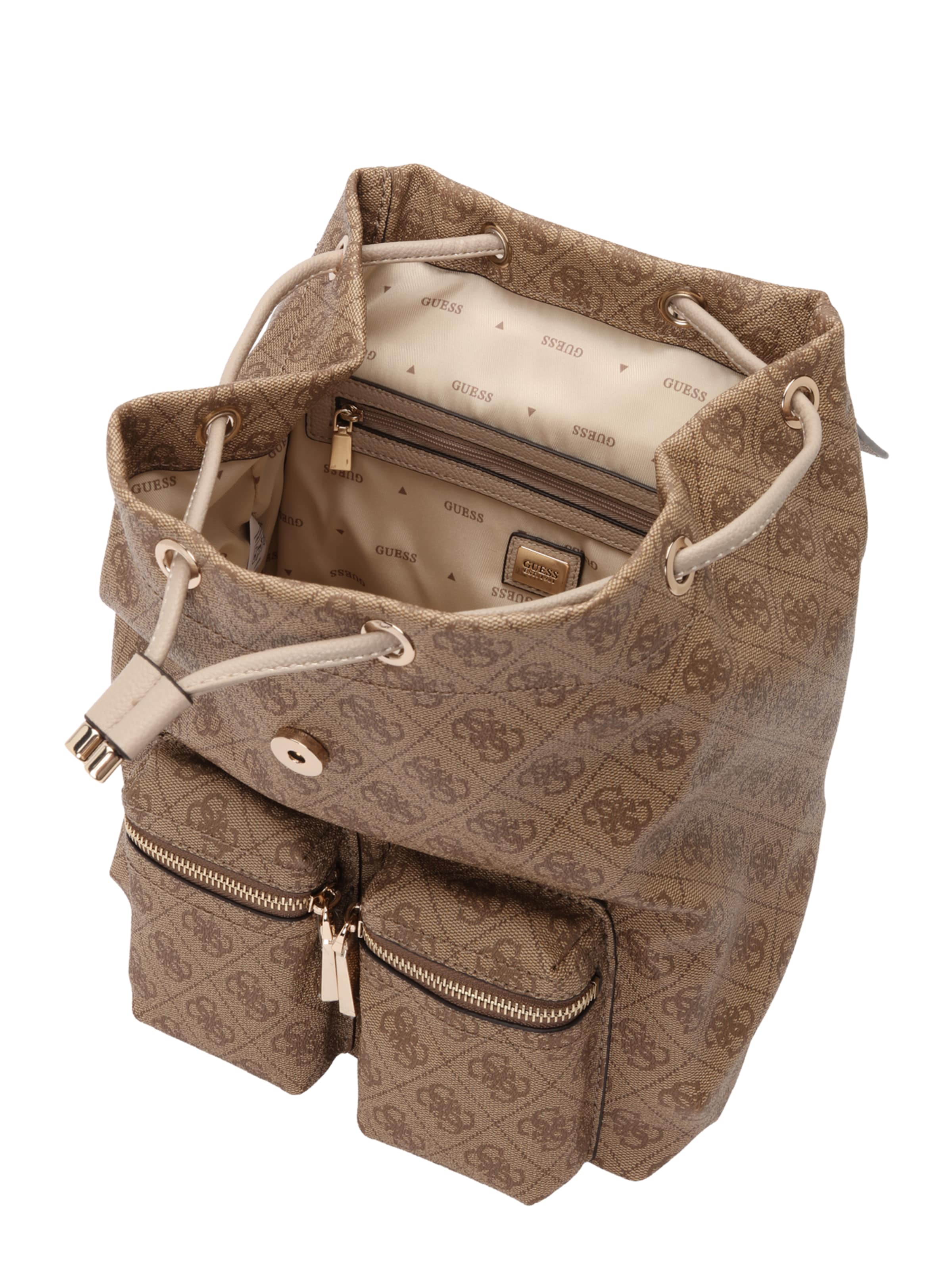 GUESS Рюкзак 'MANHATTAN II FLAP BACKPACK' в Бежевый