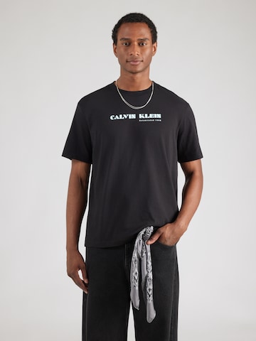 Tricou de la Calvin Klein Jeans pe negru: față