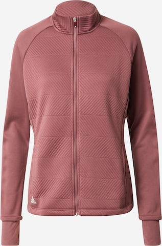 ADIDAS GOLF Athletic Fleece Jacket in Red: front