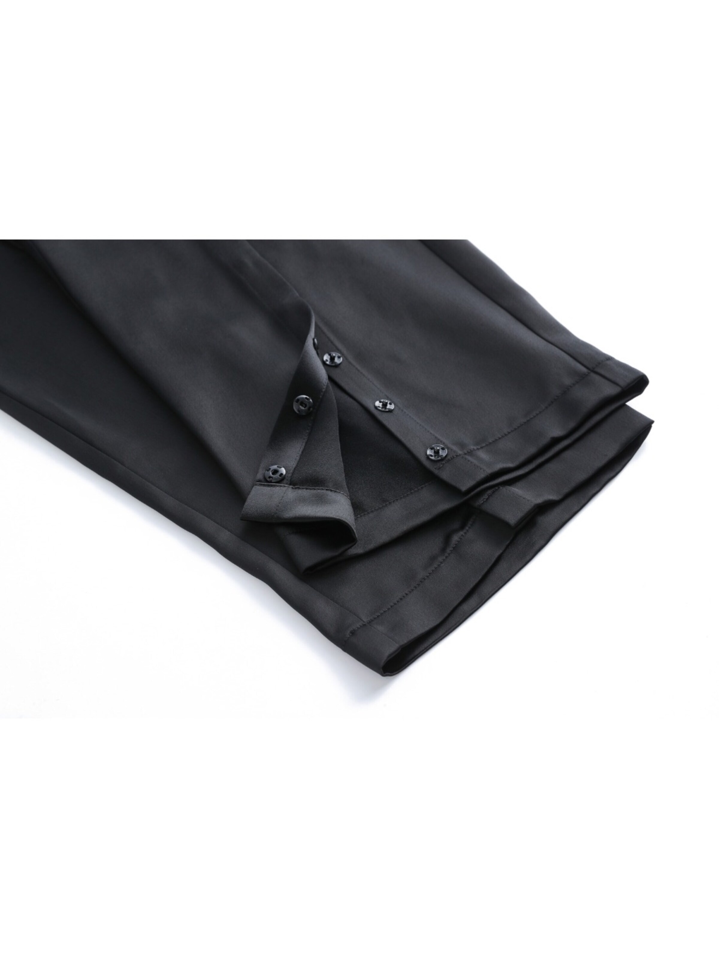 regular Pantaloni 'Hand-Sewn Slit Trousers' di iellele in nero