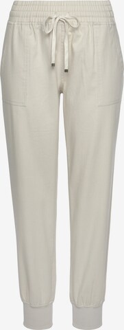 LASCANA - Tapered Pantalón en blanco: frente