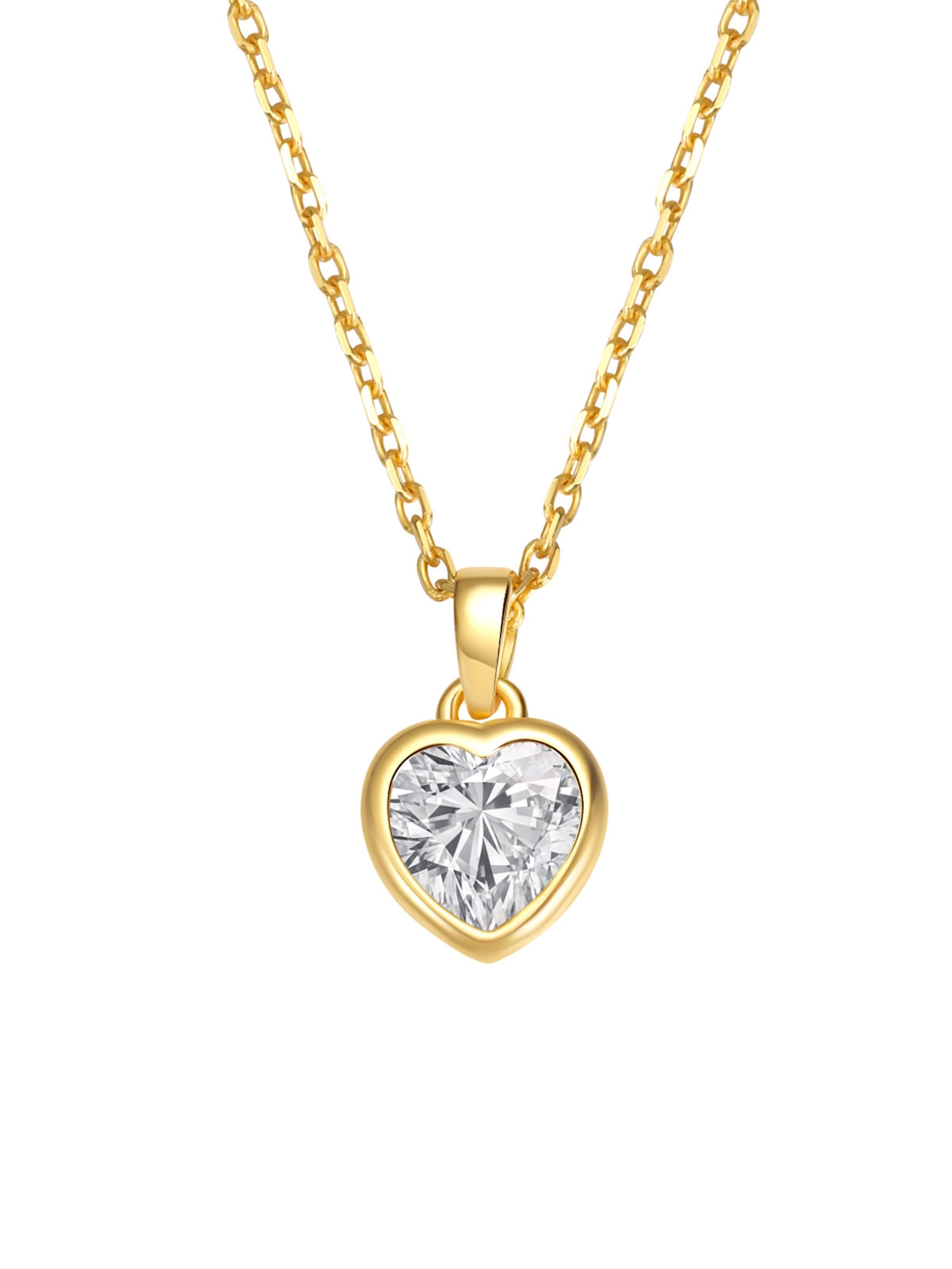 Hey Happiness Necklace 'Crystal Love' in Gold
