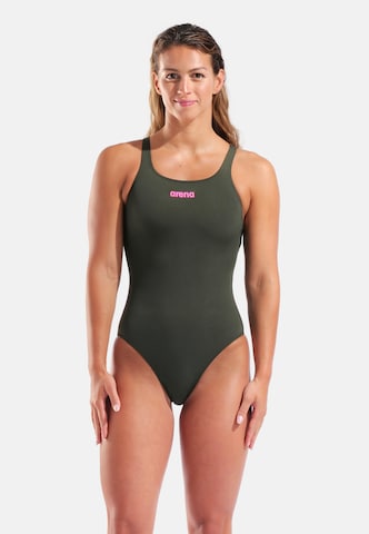 ARENA - Soutien Bustier Fato de banho desportivo 'TEAM PRO SOLID' em verde: frente