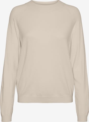 VERO MODA Trui 'HAPPINESS' in Beige: voorkant