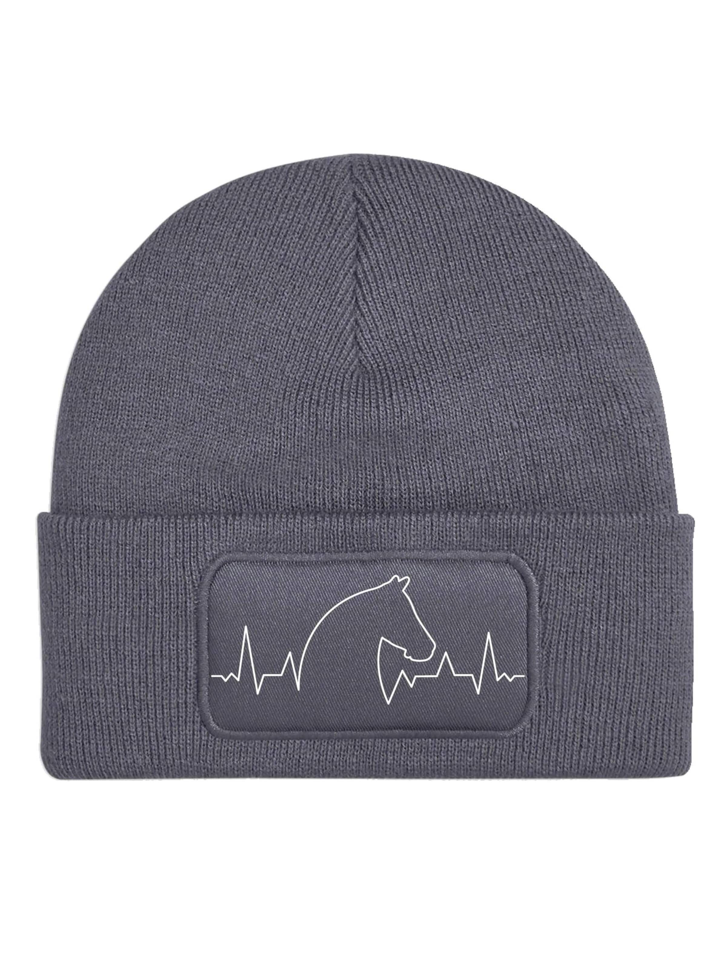 Youth Designz Mütze 'Heartbeat Pferd'‌‌‌‌‌‌‌‌‌ in Grau: Vorderseite