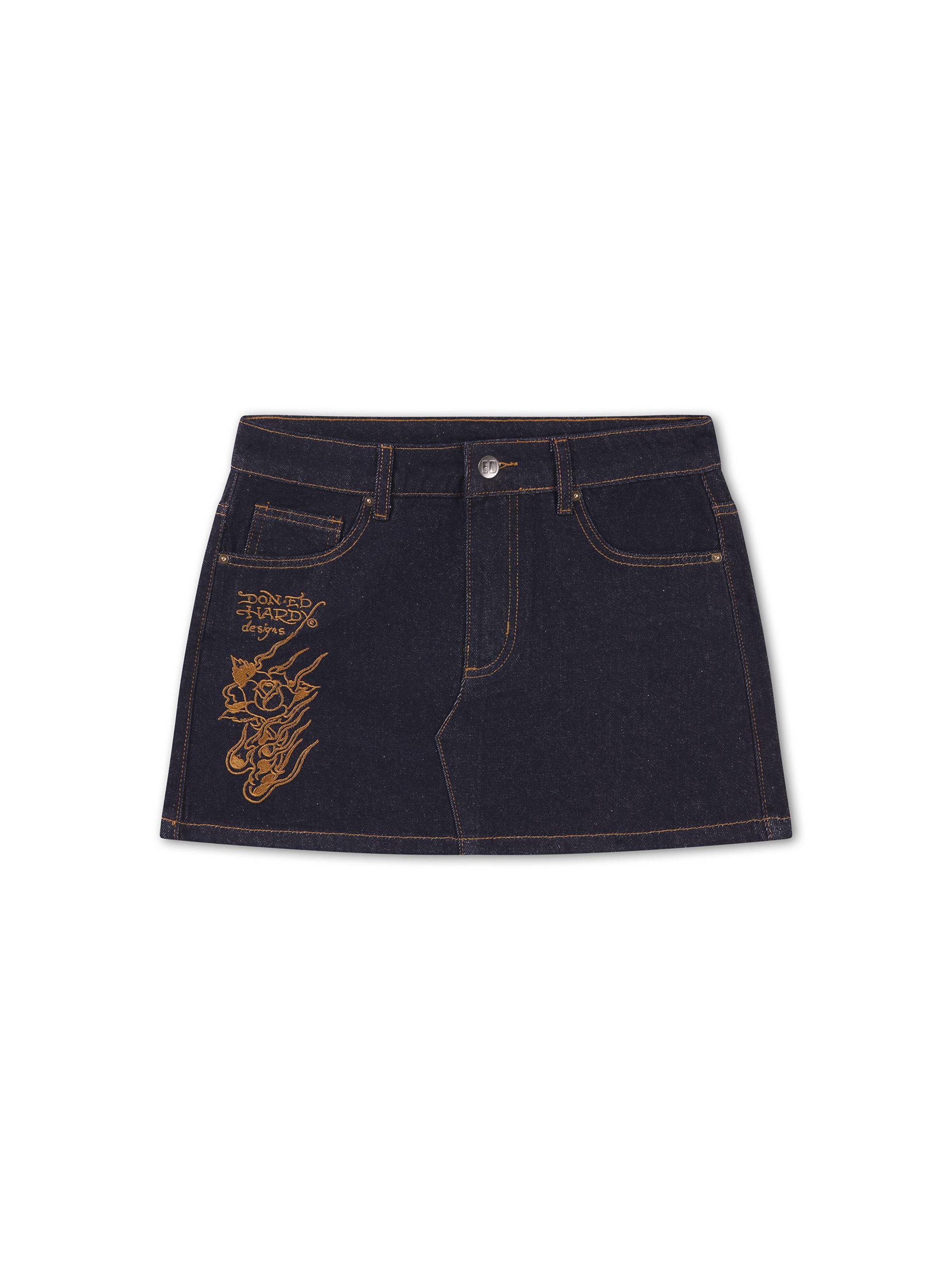Gonna di Ed Hardy in blu: frontale
