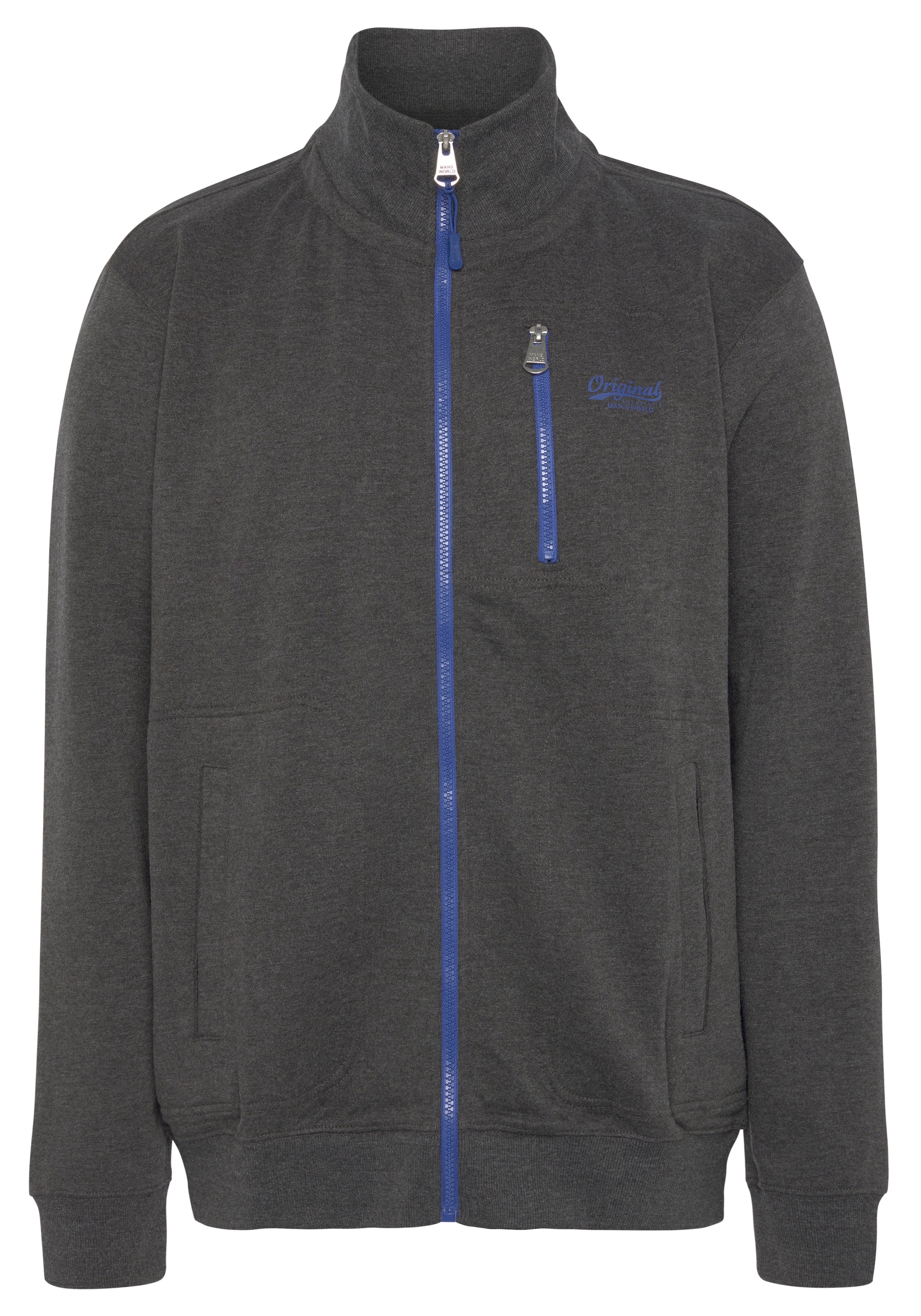 Man's World Sweatjacke in Grau: Vorderseite