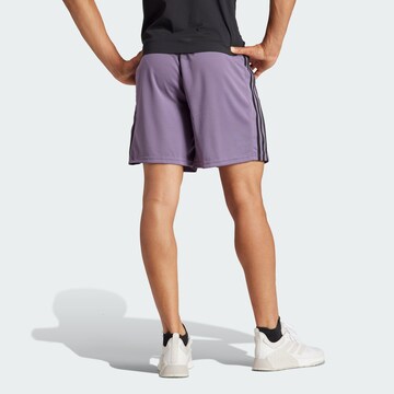 ADIDAS PERFORMANCE Regular Workout Pants 'Train Essentials Piqué 3-Streifen' in Purple