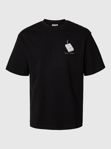 T-Shirt 'Jules Magistry x Selected' SELECTED en noir : devant