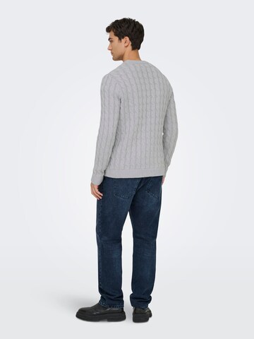 Only & Sons Pullover 'ONSKicher' in Grau