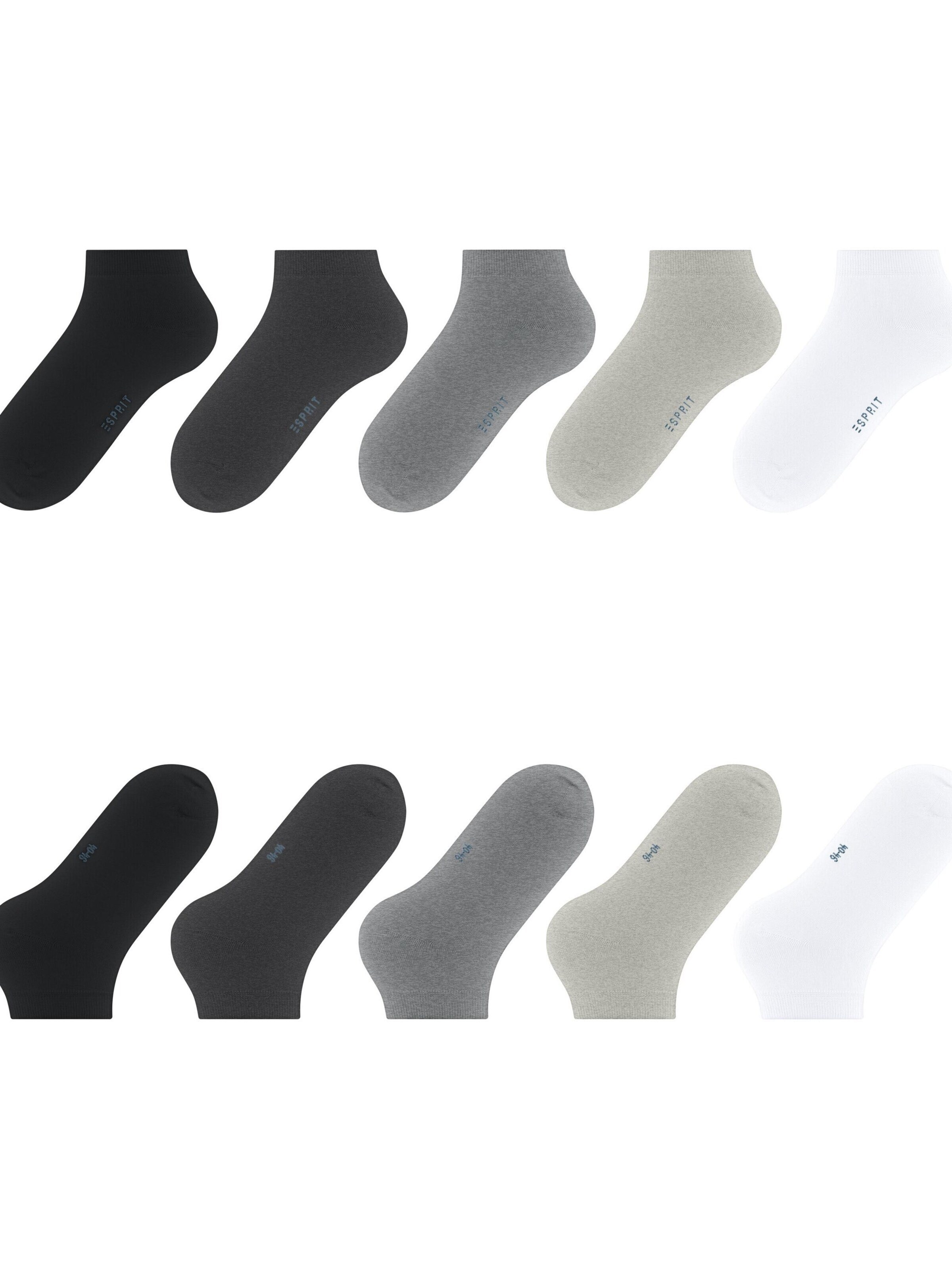 ESPRIT Ankle Socks 'Solid-Mix 5-Pack' in Mixed colors