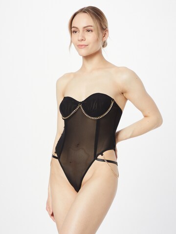 Body de la Nasty Gal pe negru: față