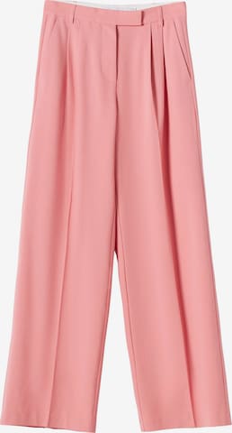 Wide leg Pantaloni con piega frontale di Bershka in rosa: frontale