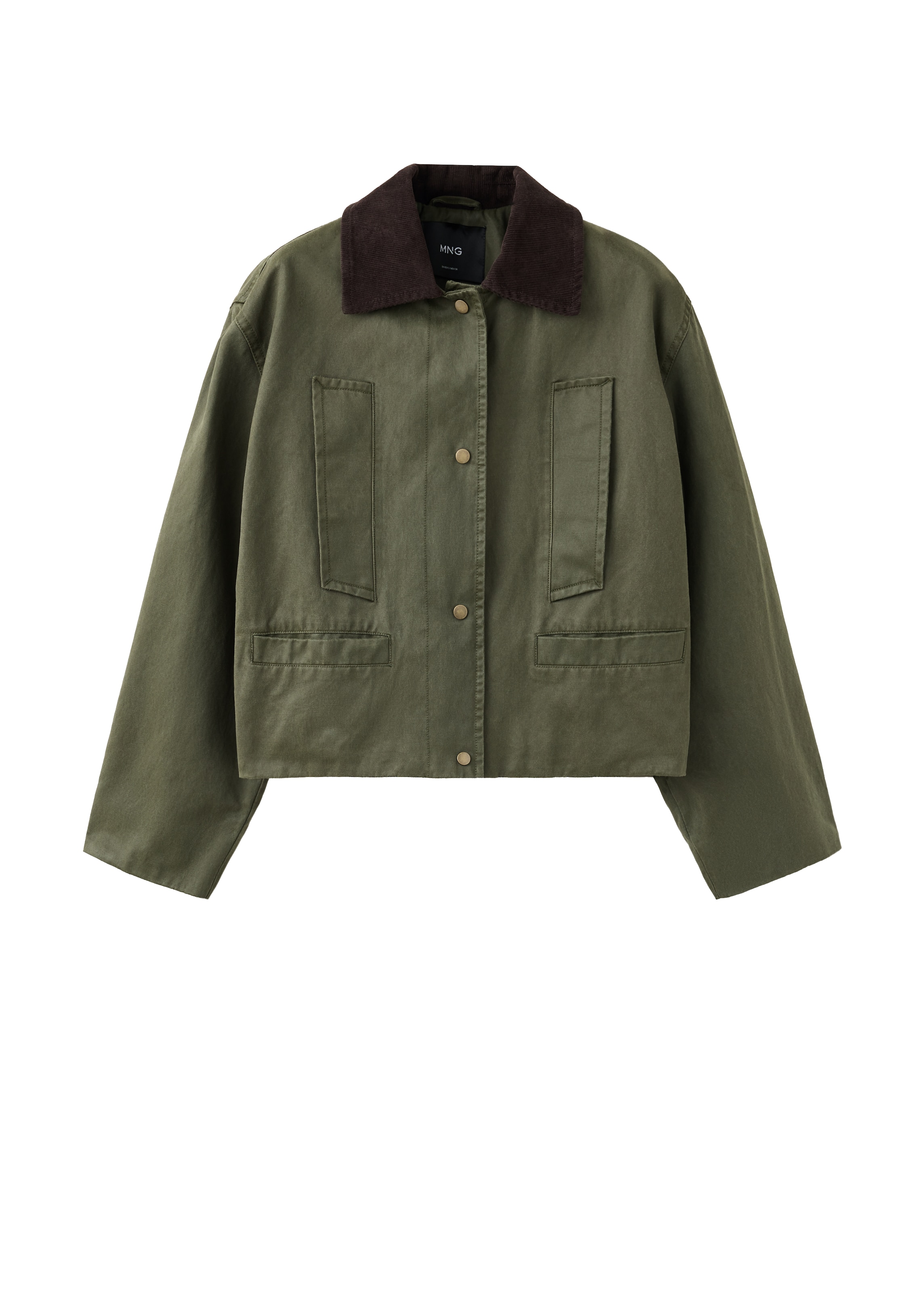 MANGO Between-Season Jacket 'GARDEN' in XS in Chocolate / Olive, Item view
