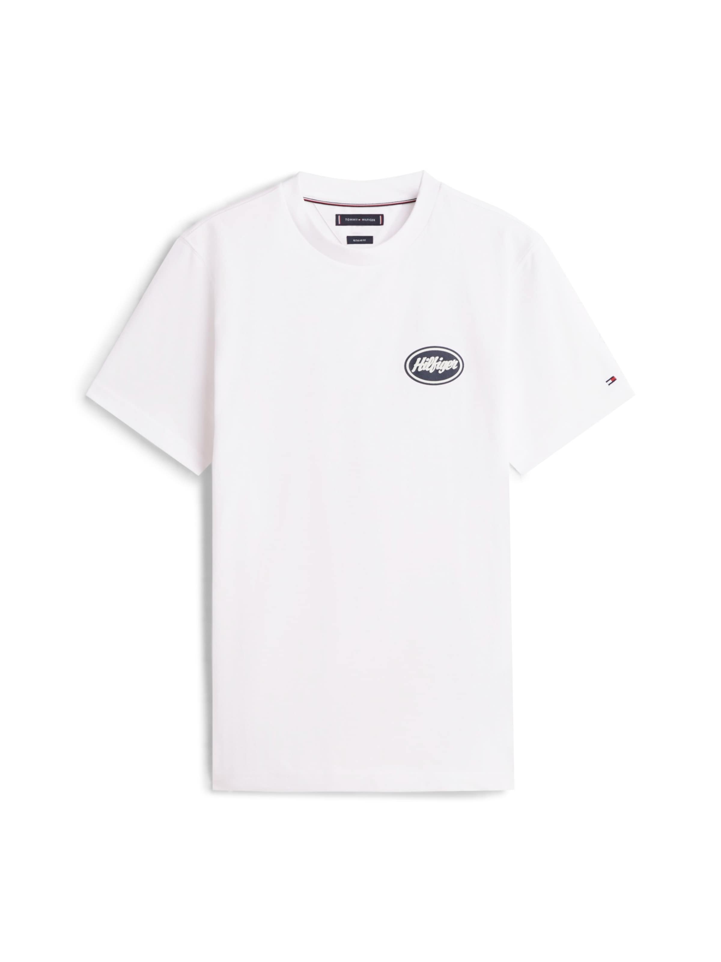 TOMMY HILFIGER Majica 'SERVICE STATION' | ecru / mornarska / rdeča barva, Prikaz izdelka