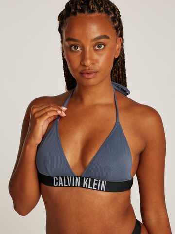 Calvin Klein Swimwear Triangel Bikinitop 'Intense Power' in Blauw: voorkant