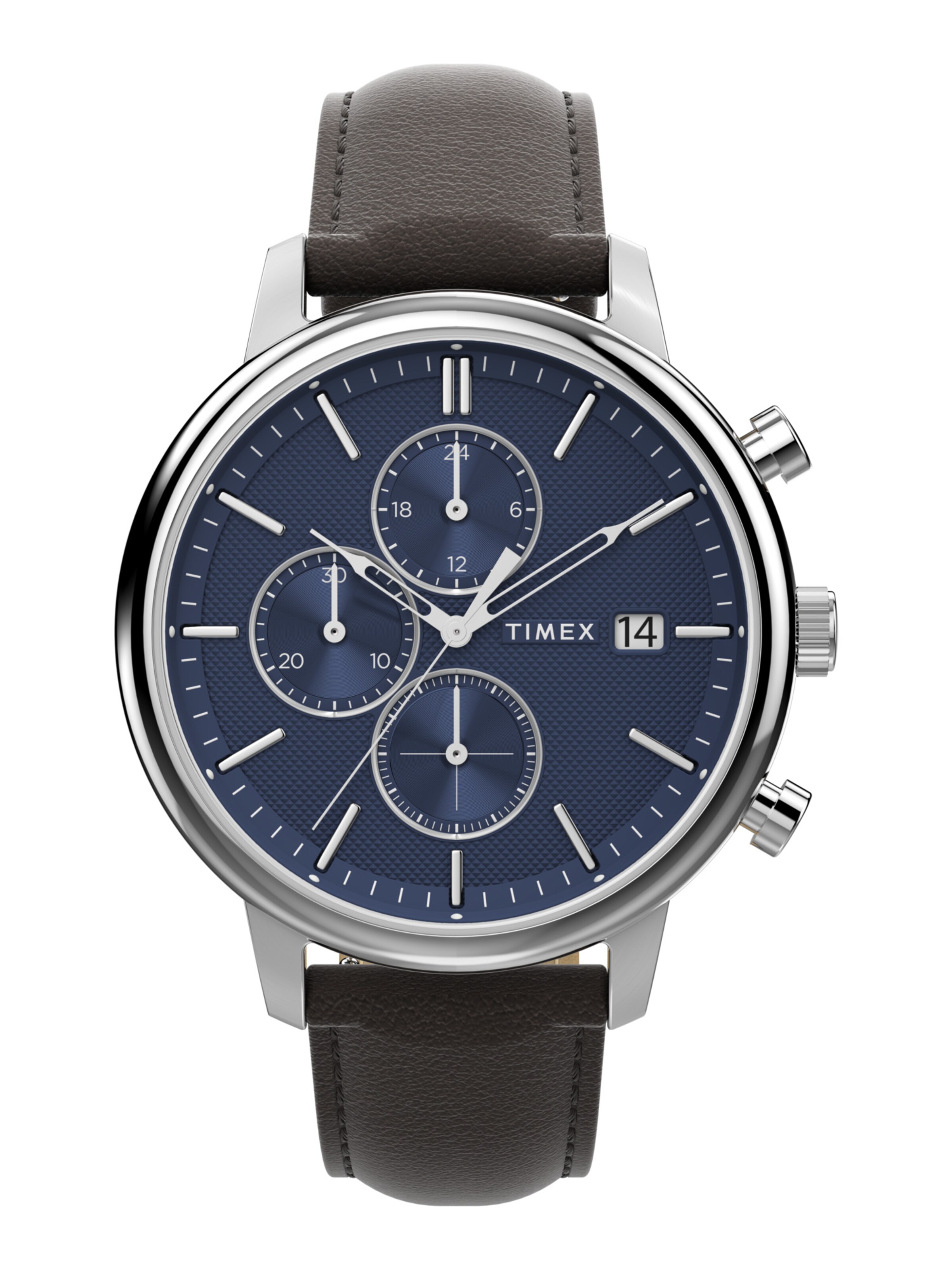 Montre à affichage analogique 'Chicago' TIMEX en marron : devant