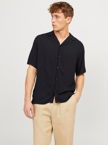 JACK & JONES Regular fit Button Up Shirt 'JEFF' in Black: front