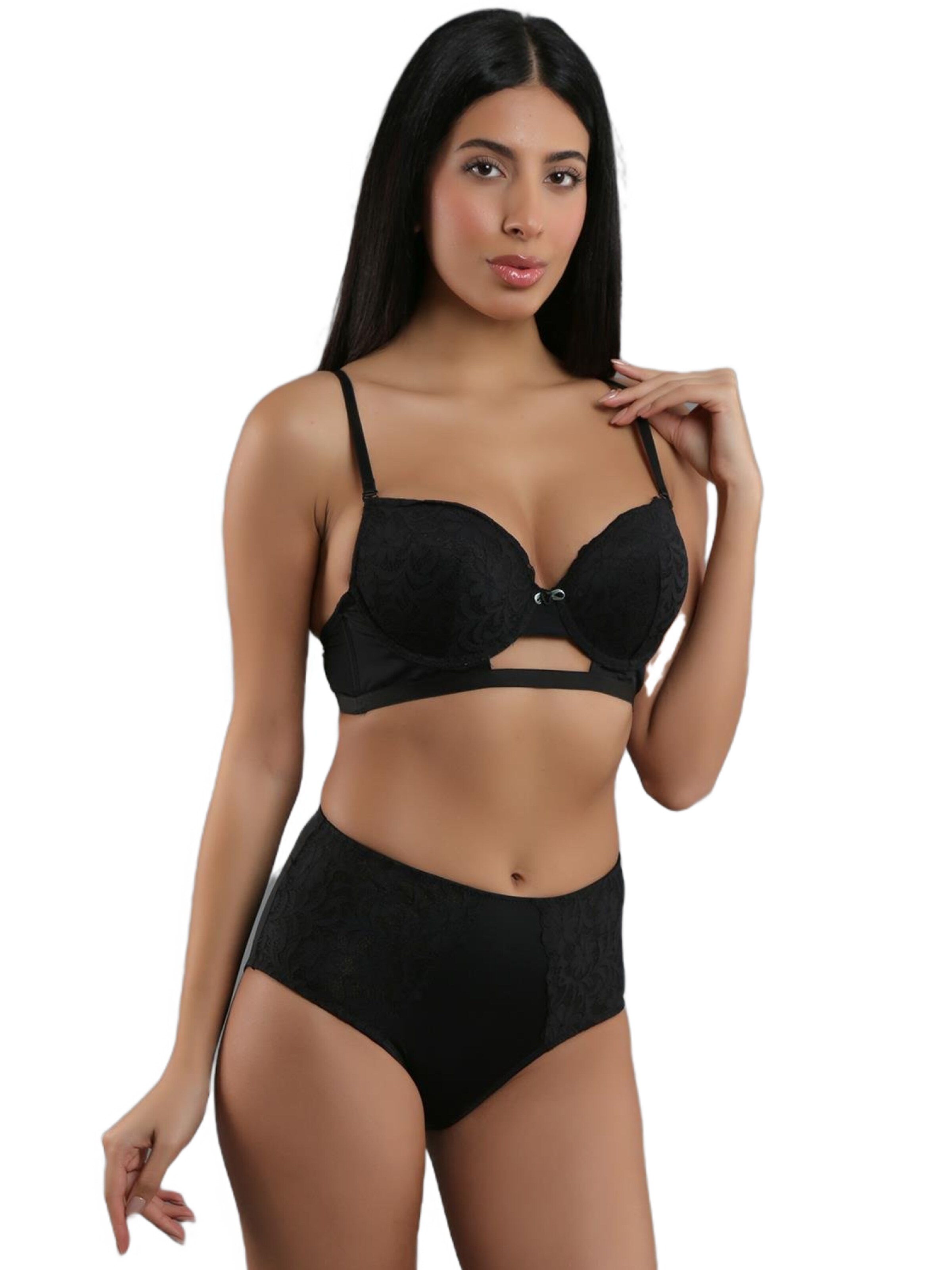 C&City T-Shirt Wäsche-Sets in Schwarz