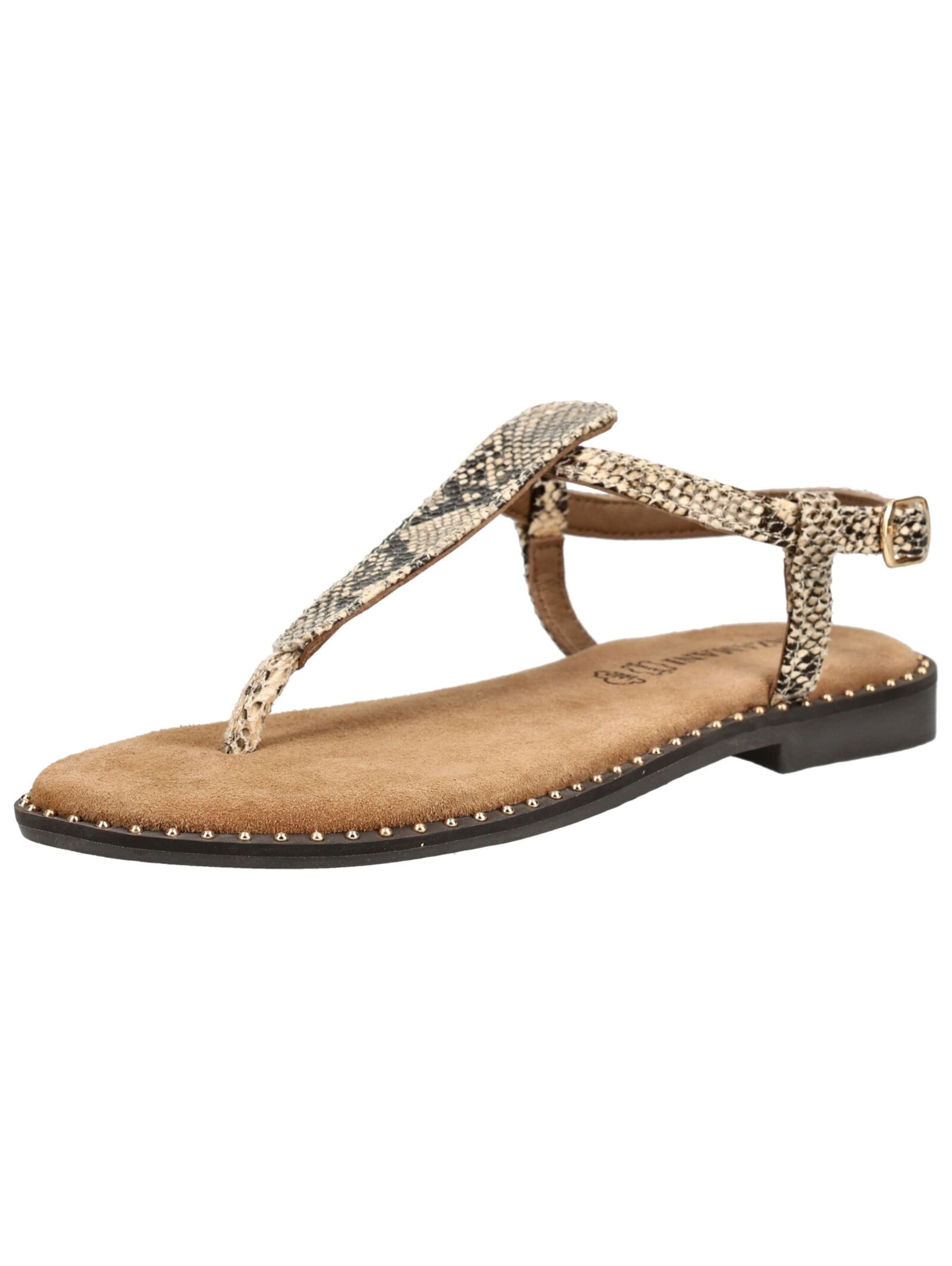 Tongs LAZAMANI en beige : devant