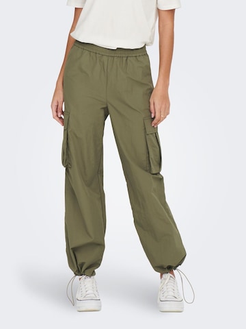 JDY Wide leg Cargo Pants in Green: front