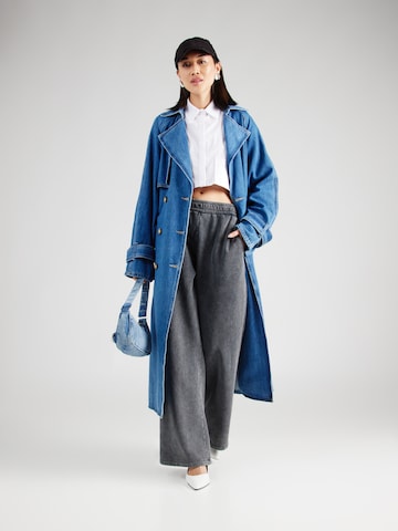 TOPSHOP Wide Leg Hose '80'S' in Grau