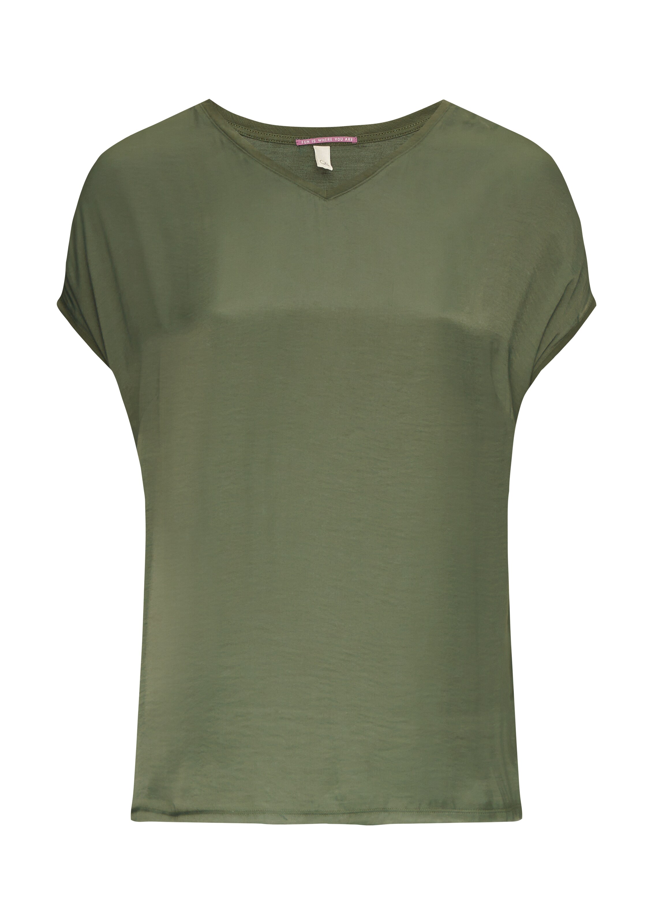 QS Shirt in Groen: voorkant