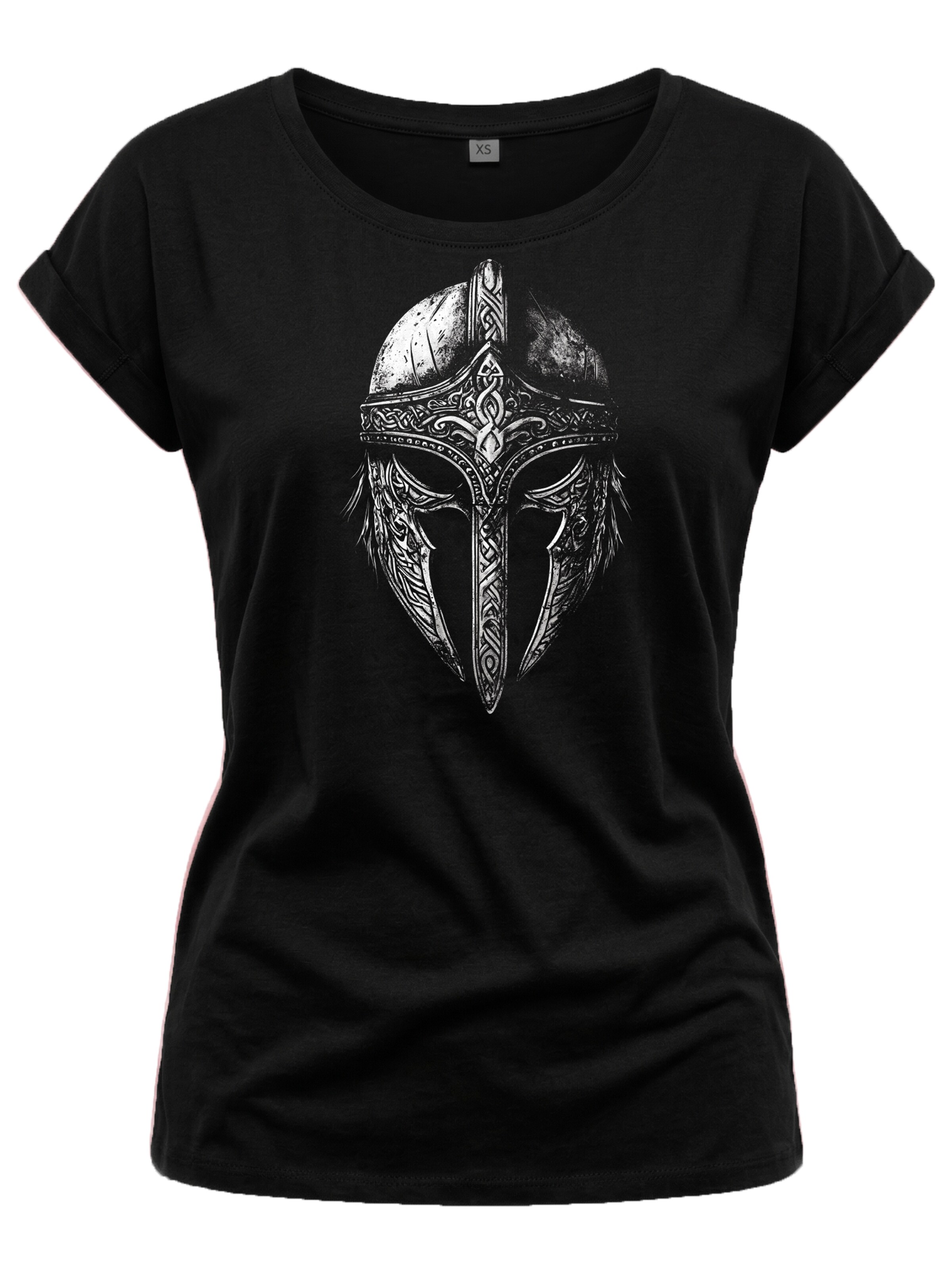 MAKAYA Shirt 'Vikinger Helm'‌‌‌‌‌ in Schwarz: Vorderseite