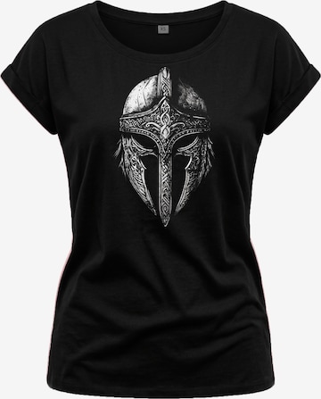 MAKAYA Shirt 'Vikinger Helm' in Schwarz: Vorderseite