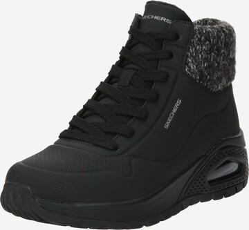 SKECHERS Lace-Up Ankle Boots in Black: front