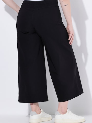 Ulla Popken - Perna larga Calças em preto