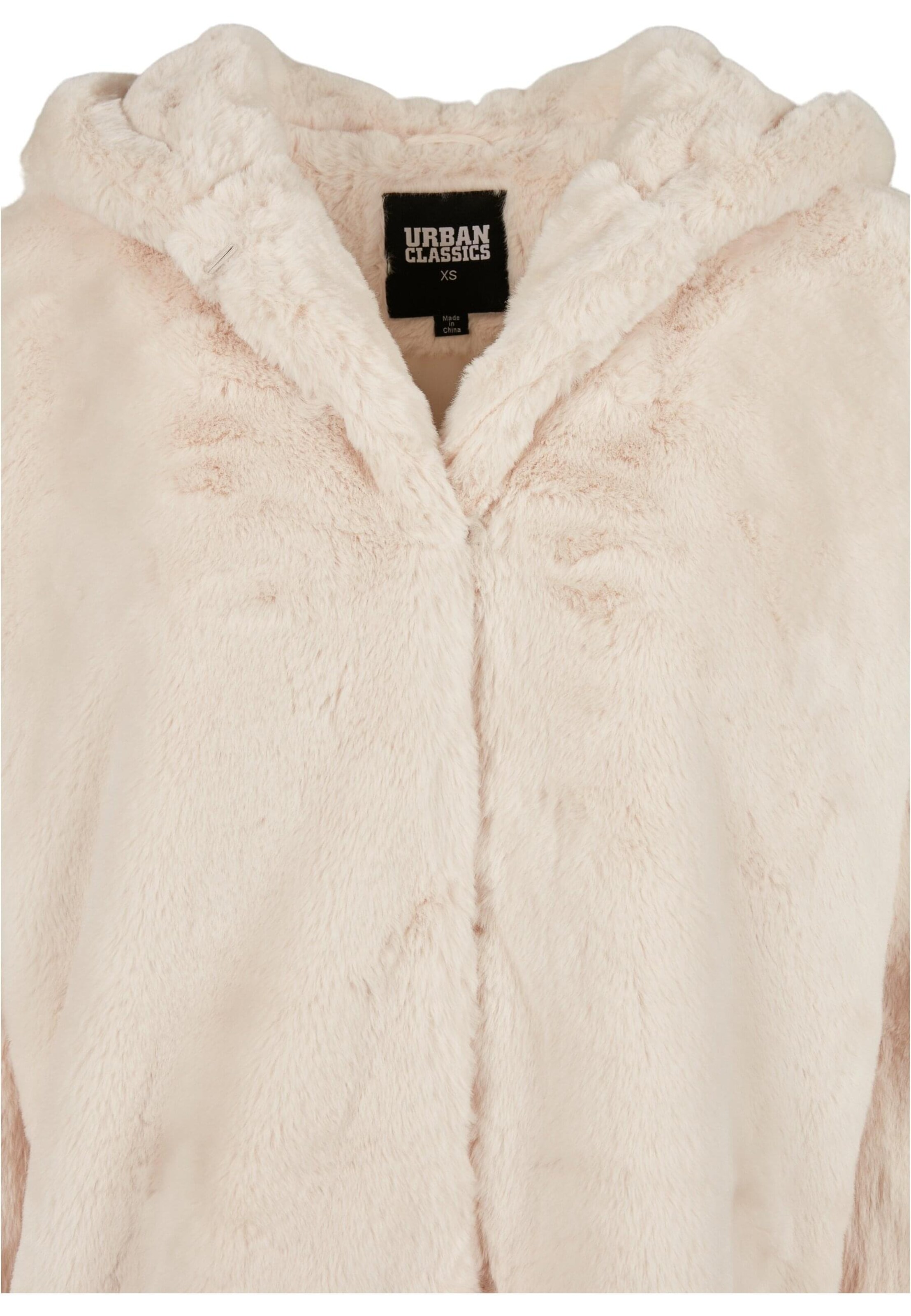 Urban Classics Between-seasons coat ' Ladies Hooded Teddy Coat ' in White