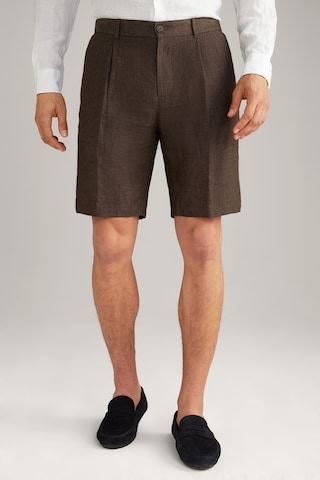 JOOP! Loose fit Pleated Pants 'Dinghy' in Brown: front