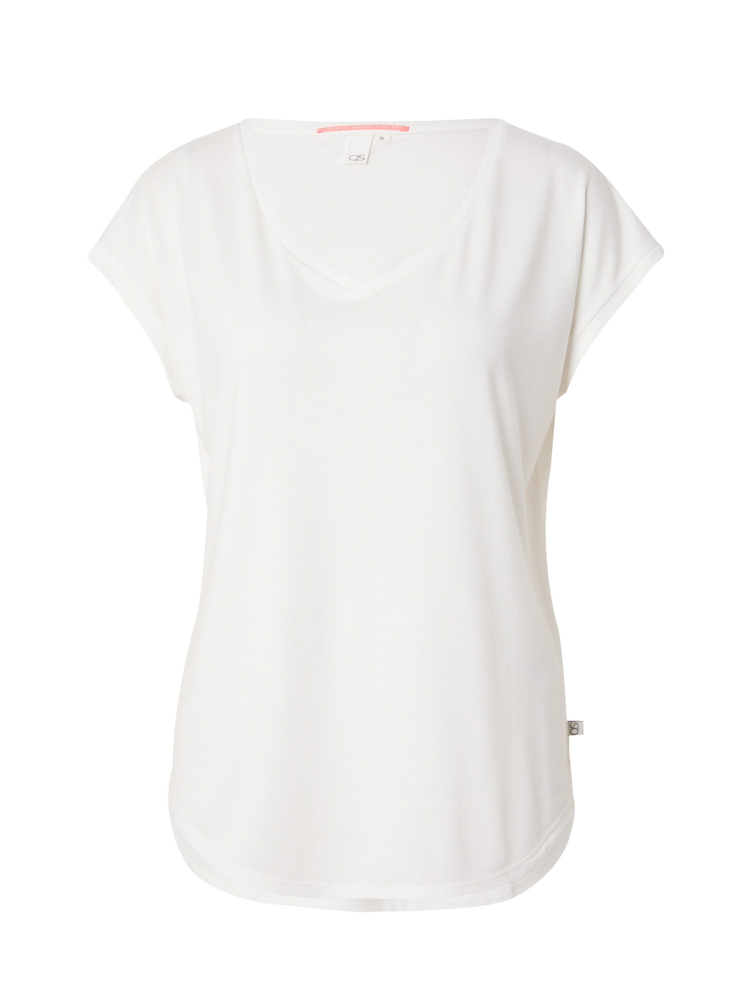 QS T-shirt en blanc, Vue avec produit