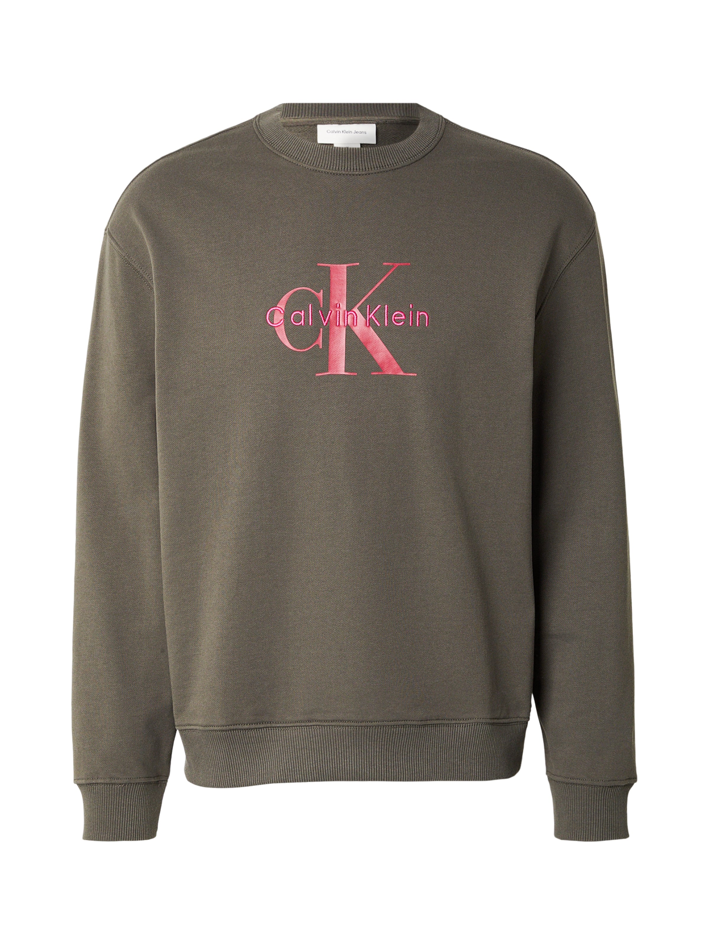 Calvin Klein Jeans Sweatshirt in Groen: voorkant