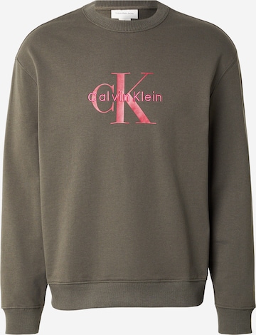 Calvin Klein Jeans Sweatshirt in Groen: voorkant