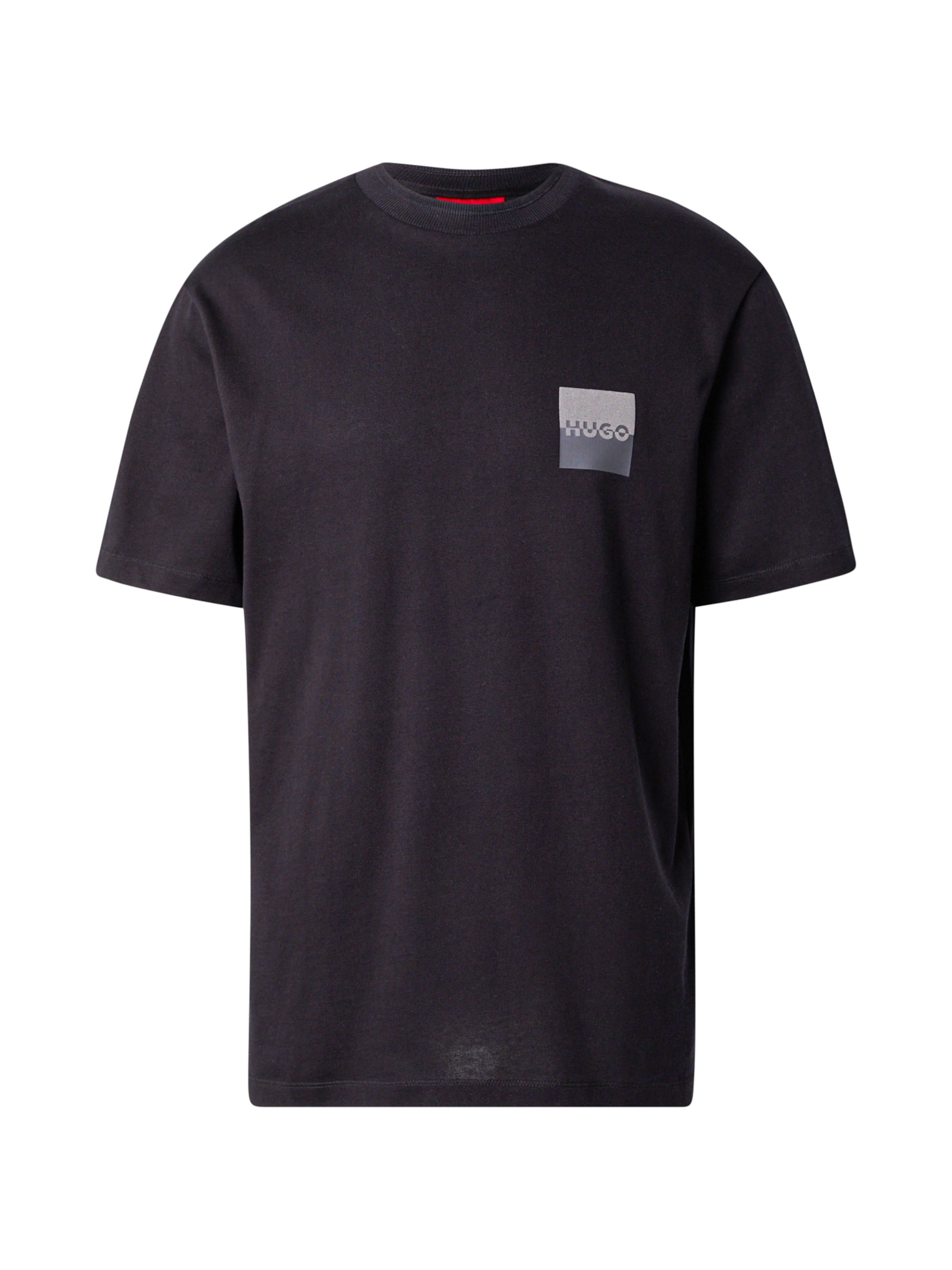 HUGO Μπλουζάκι 'Dusplito' σε γκρι / μαύρο, Άποψη προϊόντος